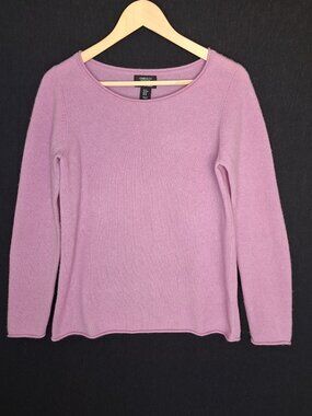 💙 Jones & Co. 100% Cashmere Thin Soft Sweater Size M Preppy Minimalist Chic Ver